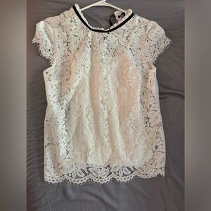 White House Black Market Women's Lace Floral Top